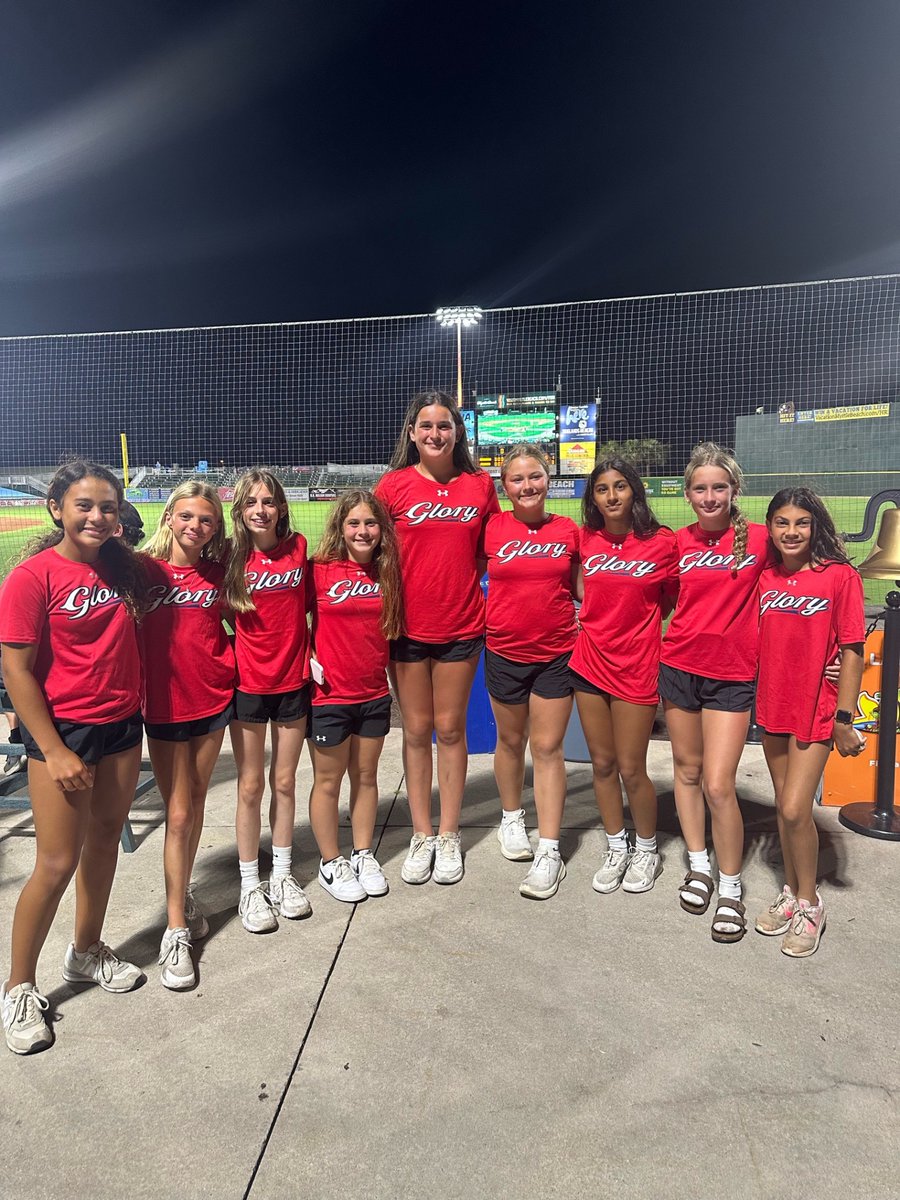 Girls won the 2 bracket play games today.  On to the semifinals tomorrow morning.  Julie rocked it in the circle, everyone hit today and defense was rock solid all the way around.  Tough competition and got to watch a MB Pelicans game 👍🏻