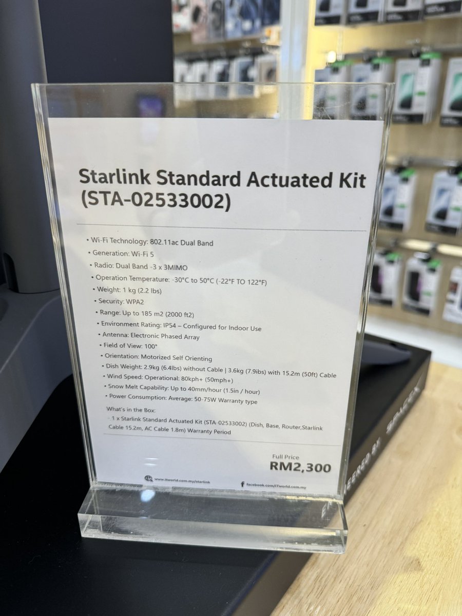 Spotted Starlink being sold in Malaysia! 

For usd488

<a href="/SpaceX/">SpaceX</a>