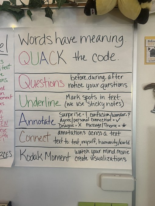 Teacher2Teacher (@teacher2teacher) on Twitter photo With this reading comprehension strategy, educator <a href="/DrMandyStewart/">Mandy Stewart</a>'s Ss move along their learning journeys swimmingly! 🐥
(Captured by educator <a href="/TamraDollar/">Dr. Tamra Dollar</a>) #TeacherHack With this reading comprehension strategy, educator <a href="/DrMandyStewart/">Mandy Stewart</a>'s Ss move along their learning journeys swimmingly! 🐥
(Captured by educator <a href="/TamraDollar/">Dr. Tamra Dollar</a>) #TeacherHack