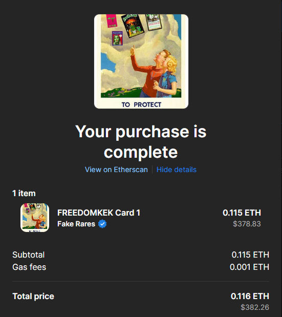 rarepepenews's tweet image. Feels like I snatched a grail for pennies here!

#FakeRare #FakeRares

@FAKERARES_XCP 
@ScrillaVentura 

Fakes TG group user name doesn't exist, has the group changed ID or closed down?