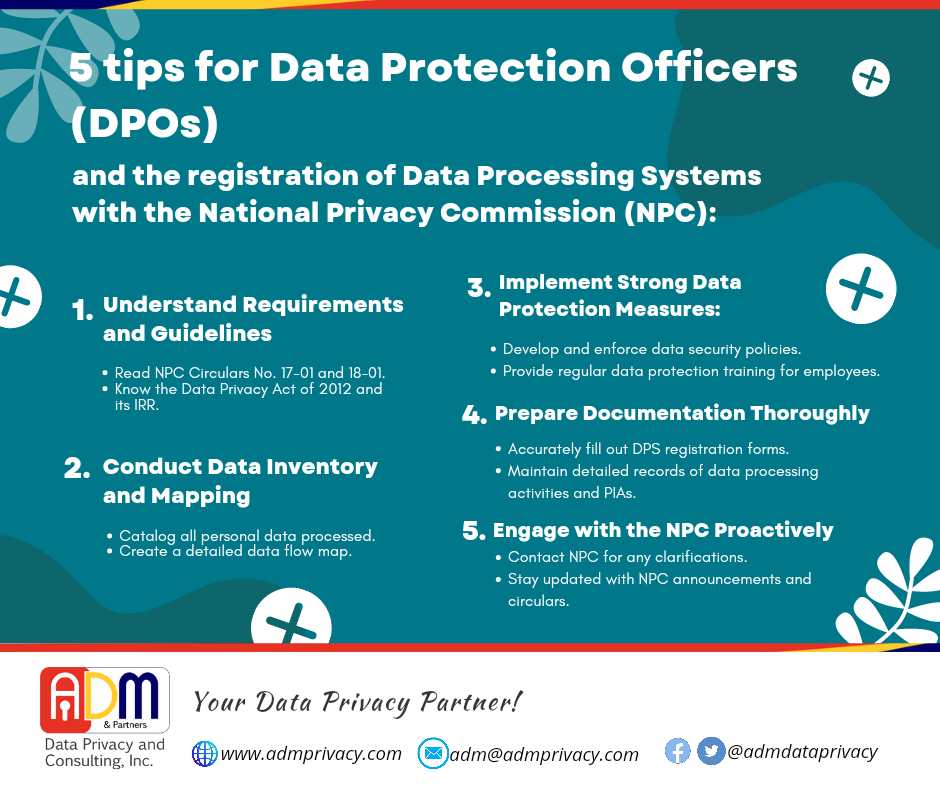 admdataprivacy's tweet photo. By following these tips, DPOs can ensure a smooth registration process with the NPC and maintain robust data protection standards within their organizations.
#ADM #ADMandPartners #tips #DPOs #ProcessingSystem #registration #npc https://t.co/gQXHhrSojT