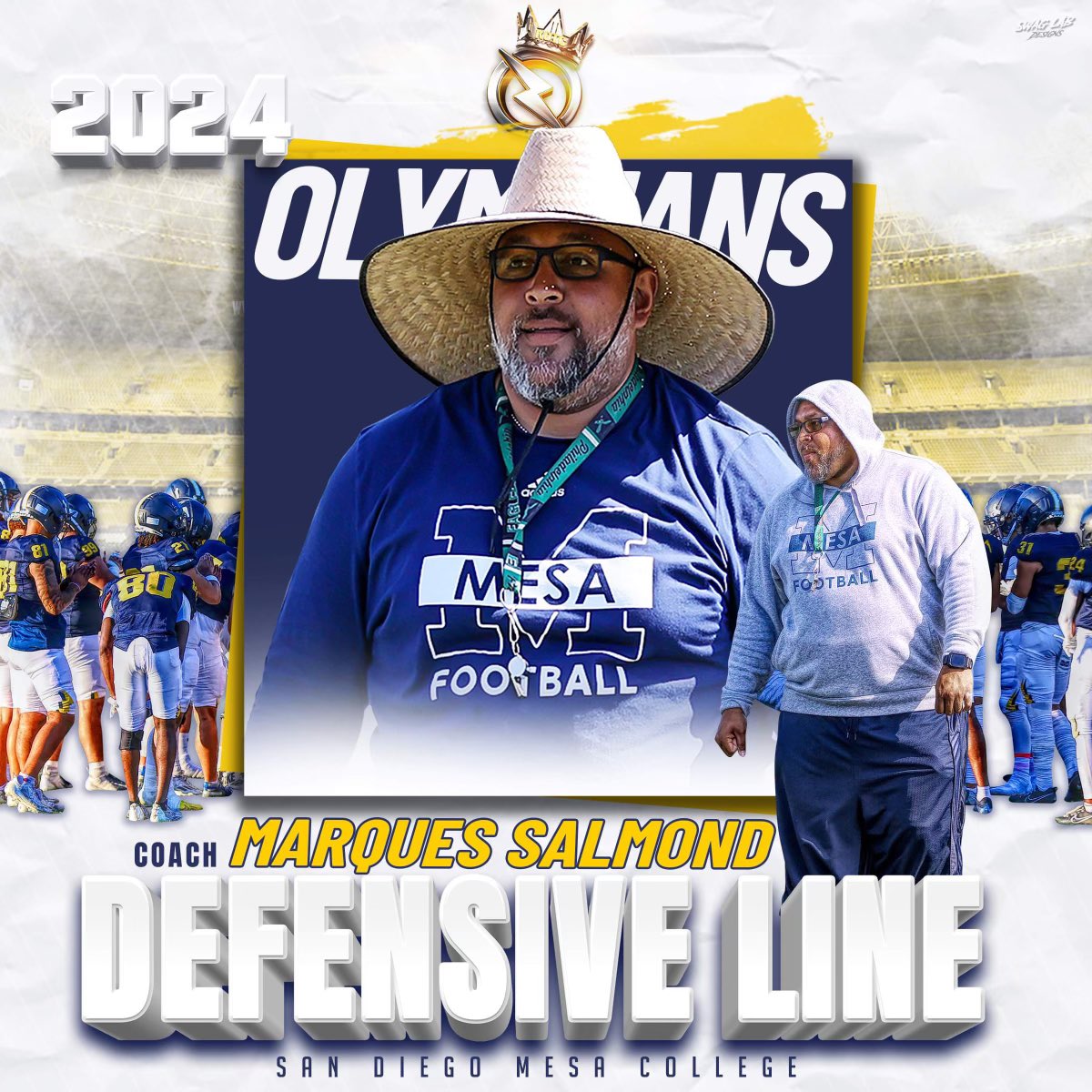 SDmesafootball's tweet photo. Olympian Nation help us welcome @CoachMarques_D3 to our program
#NextLevelCoach
#Ballin
@BallCoachGW @PrezHands @DrRyanShumaker @EC_Preps_SD @scfafootball @sdfootball
๐ธ @Nicole2Noel
๐ป @SwagLabGD https://t.co/I0vQl3UpPb
