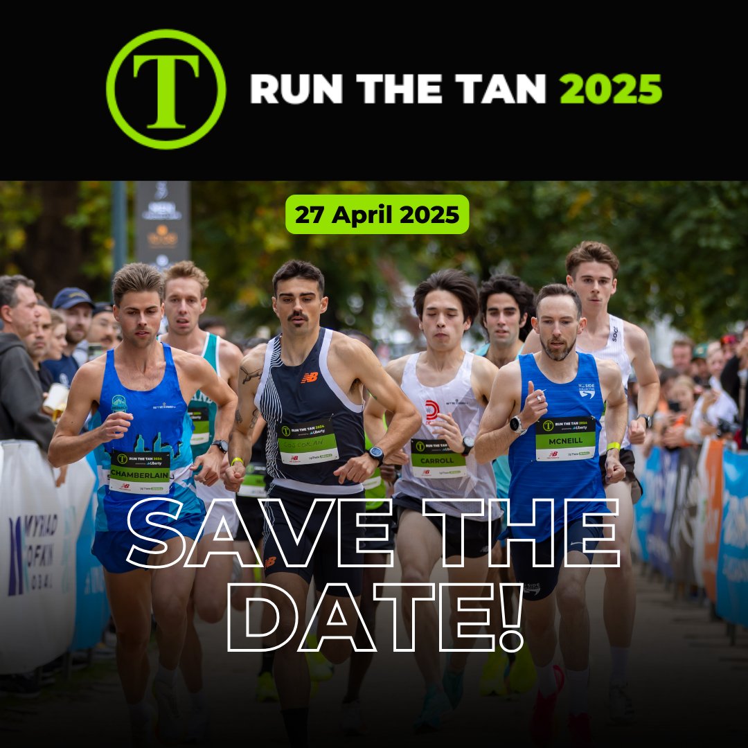 RuntheTAN1's tweet photo. Run the Tan 2025 is back again in the heart of Melbourne on 27th April 2025. Don't miss it. SAVE THE DATE!  https://t.co/I8FiKLjnRI https://t.co/PNumXSZUdY