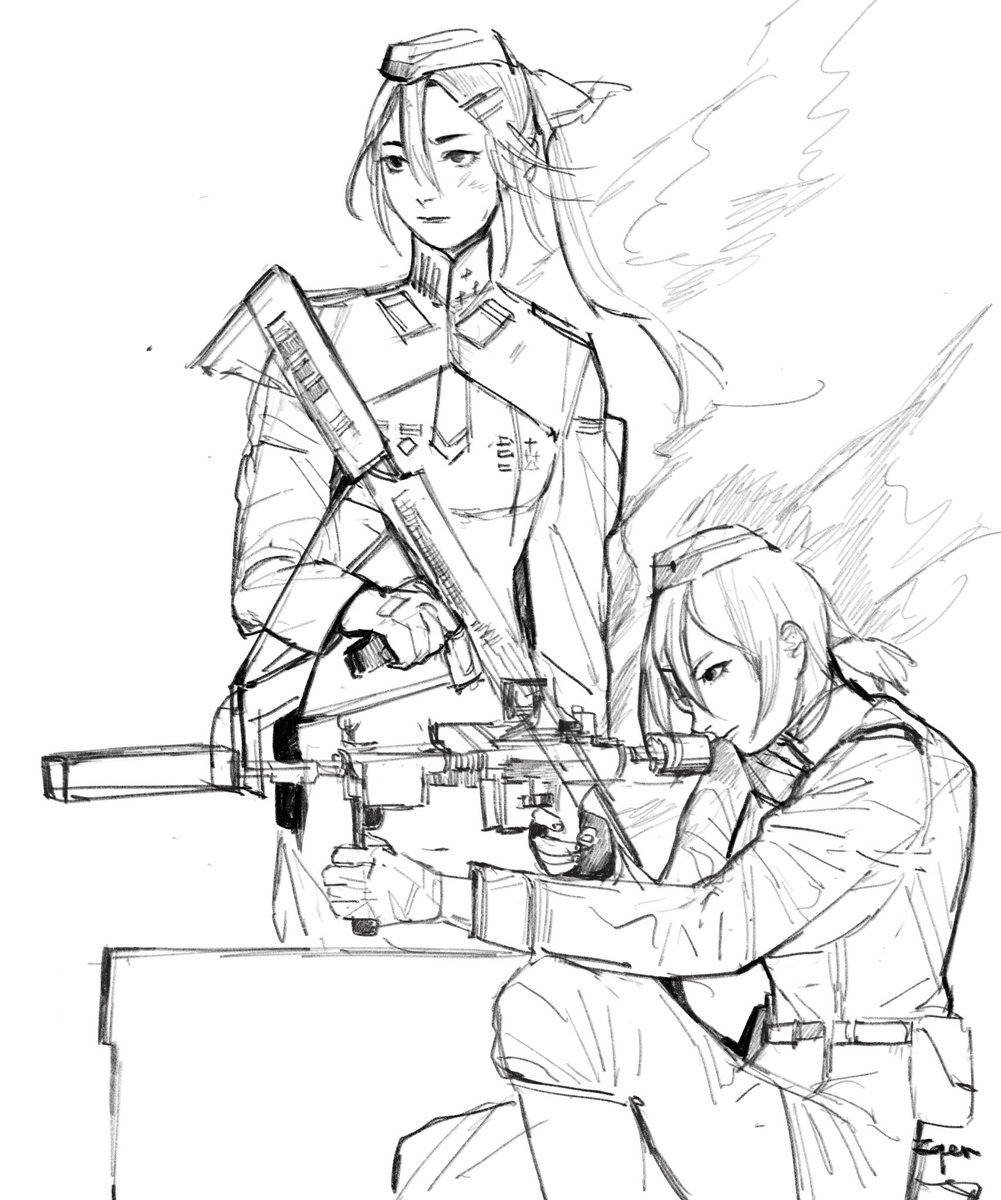 ZQER1999's tweet photo. #SIGNALIS 
#signalisfanart

PAST in Vientan war

I drew these in past 4 hours so I am having tendonitis in my wrist.🫡🥹 https://t.co/z88k1rzAdI