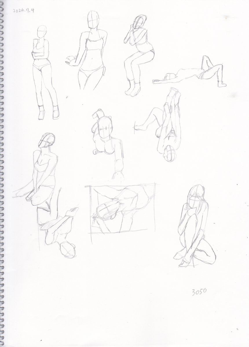 本日のクロッキー終了 これを30分弱で描けるようになったの自分的には成長している