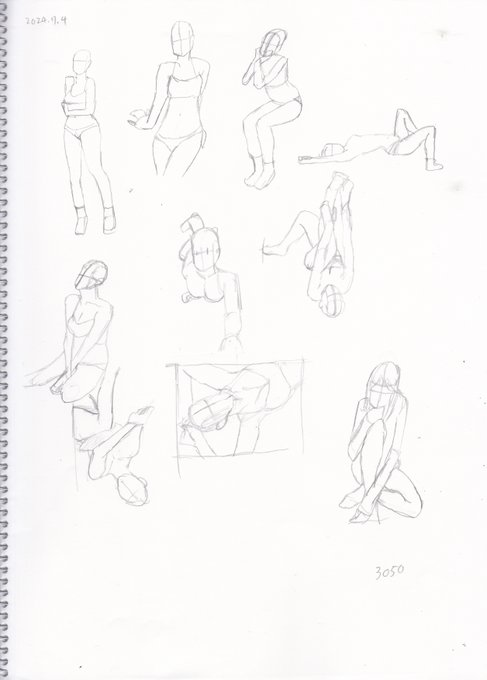 本日のクロッキー終了 これを30分弱で描けるようになったの自分的には成長している