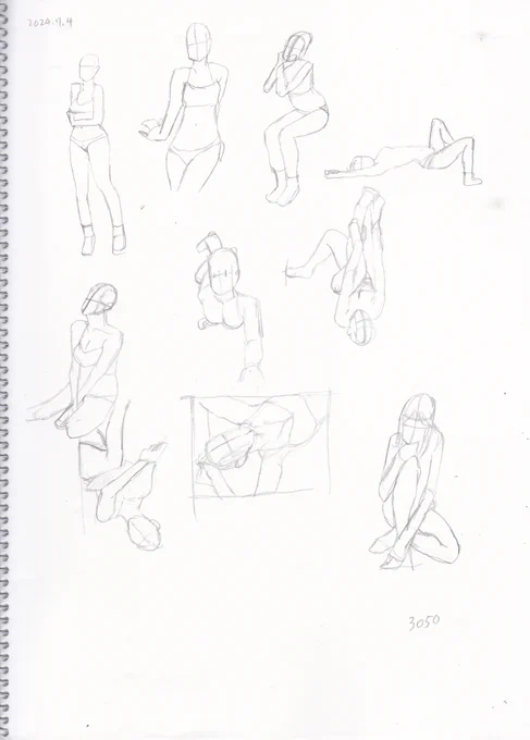 本日のクロッキー終了 これを30分弱で描けるようになったの自分的には成長している