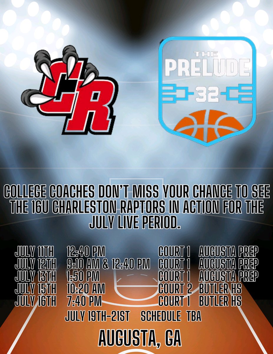 I will be in Augusta next weekend for the <a href="/Prelude_league/">The Prelude League</a> live session with Charleston raptors!