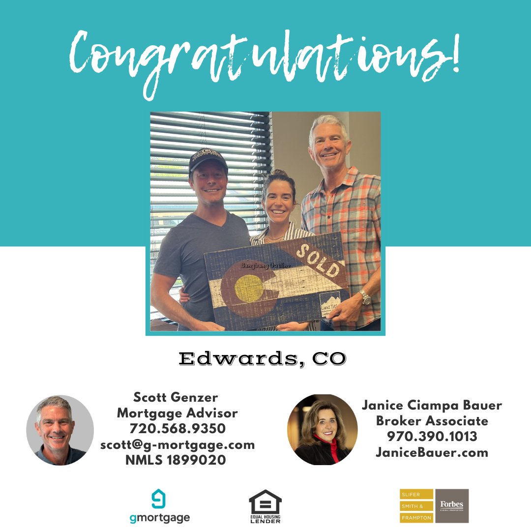 G_Mortgage_LLC's tweet image. Congratulations to our clients on purchasing their Edwards, CO home! May your new home always be full of laughter and love!

#edwardscolorado #newhome #homebuyers #realestate #congrats
