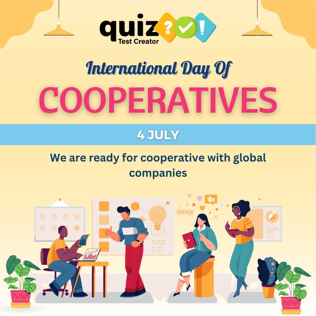 QuiztestCreator's tweet image. 🌐 Celebrating the International Day for Cooperatives! 🌟
At #QuizTestCreator we believe in the power of cooperation and community. Together, we can achieve more, drive sustainable growth, and create a brighter future for all.

#CooperativesDay #UnityInAction #SustainableGrowth