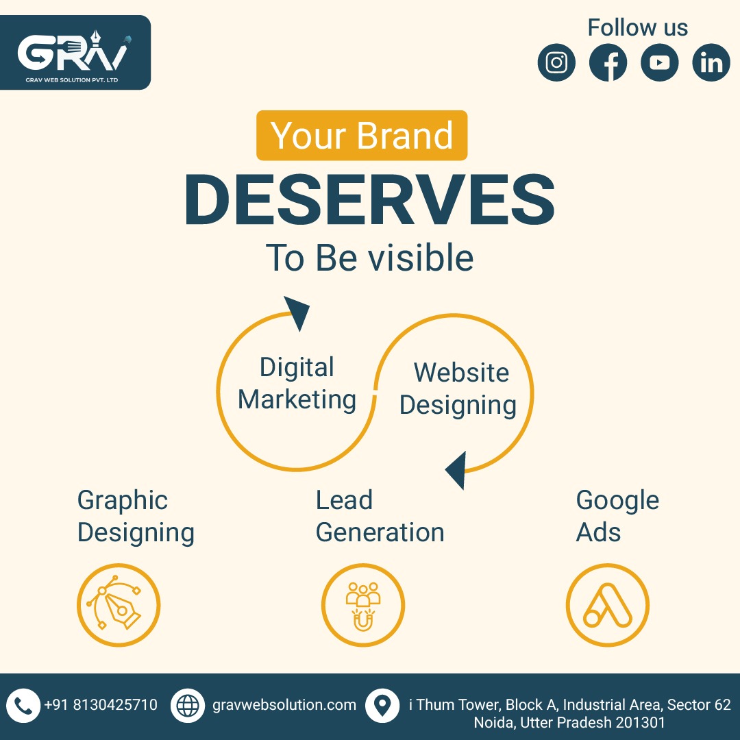 gravwebsolution's tweet image. Elevate your brand&apos;s presence and shine bright in the digital world. Let&apos;s make your brand unforgettable! 

 #gravwebsolution #onlinepresence #ranking #digitalwork #website #noida #digitalmarketingagency #agency #brand #businessgrowth #digital #seo #SEOStrategy #RankHigher