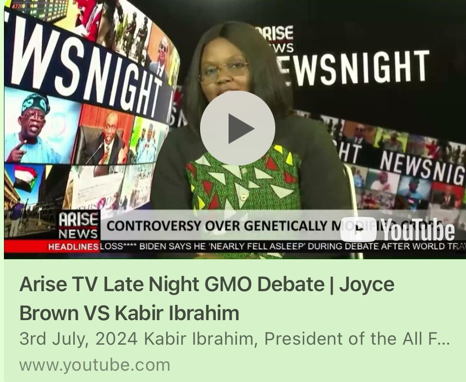 Nnimmo (@nnimmob) on Twitter photo BREAKING: <a href="/NafdacAgency/">NAFDAC NIGERIA</a> can tell Nigerians what foods are safe but has no “mandate” when the food is made with genetically modified crops?
<a href="/joyce_okeoghene/">Joyce Brown</a> says it as it is. No confidence in the Biosafety regulatory architecture in <a href="/BiosafetyNig/">National Biosafety Management Agency</a>
Watch:
youtu.be/inZROHPUT2E?fe… BREAKING: <a href="/NafdacAgency/">NAFDAC NIGERIA</a> can tell Nigerians what foods are safe but has no “mandate” when the food is made with genetically modified crops?
<a href="/joyce_okeoghene/">Joyce Brown</a> says it as it is. No confidence in the Biosafety regulatory architecture in <a href="/BiosafetyNig/">National Biosafety Management Agency</a>
Watch:
youtu.be/inZROHPUT2E?fe…