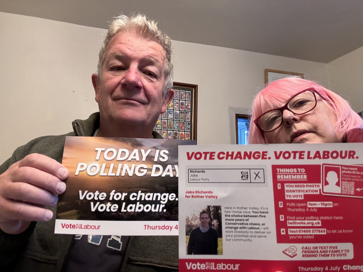 Use your vote. Vote for change. Vote Labour. Vote ⁦<a href="/JakeBenRichards/">Jake Richards MP</a>⁩ for Rother Valley