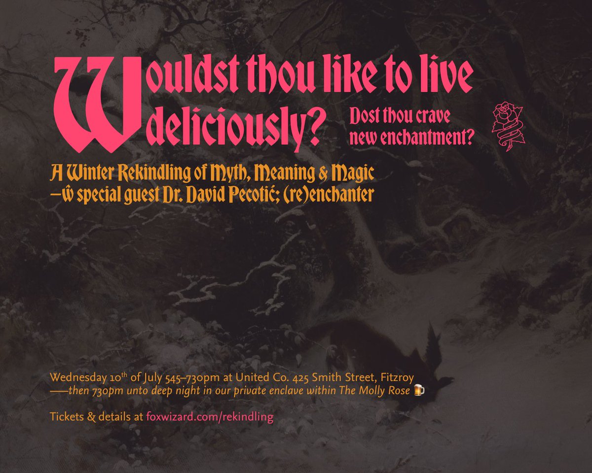 drjasonfox's tweet image. Wouldst thou like to live deliciously? Dost thou crave new enchantment? 

If so, then come join @PaulJKearney and myself as we host The Prince of Serendipity himself: @djp1974 ✨ Tickets and details at foxwizard.com/rekindling