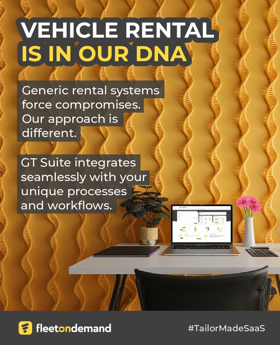 fleetondemand's tweet image. We know generic software forces compromises. Not GT Suite. 💻

Our unique SaaS platform integrates seamlessly with your business operations allowing you to offer end-to end vehicle rental management services to your customers.

bit.ly/fle250624

#TailorMadeSaaS #GTSuite