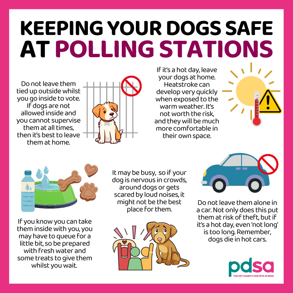 It’s #GeneralElection day, and our gorgeous pal Mabel is here to remind you how to keep your furry friends safe if you’re planning on taking them with you to your local #PollingStation 🐶

#PetsAtPollingStations