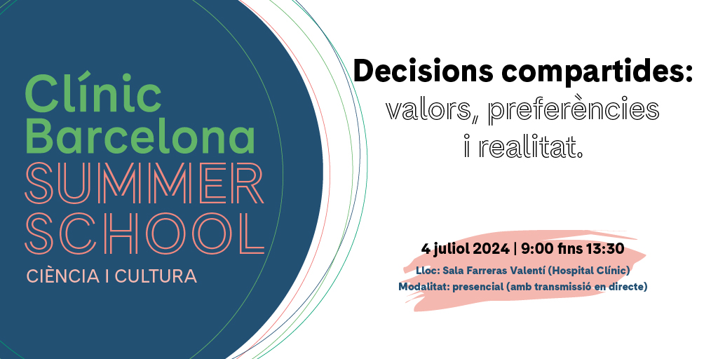 🔴 #SummerSchoolCLÍNIC en directe | Decisions compartides: valors, preferències i realitat

ℹ️ Parlarem sobre la importància en la presa de decisions de la persona que pateix una malaltia

⏰ 09.00 h

Connecta-t’hi 👉 i.mtr.cool/djdaiqoznw