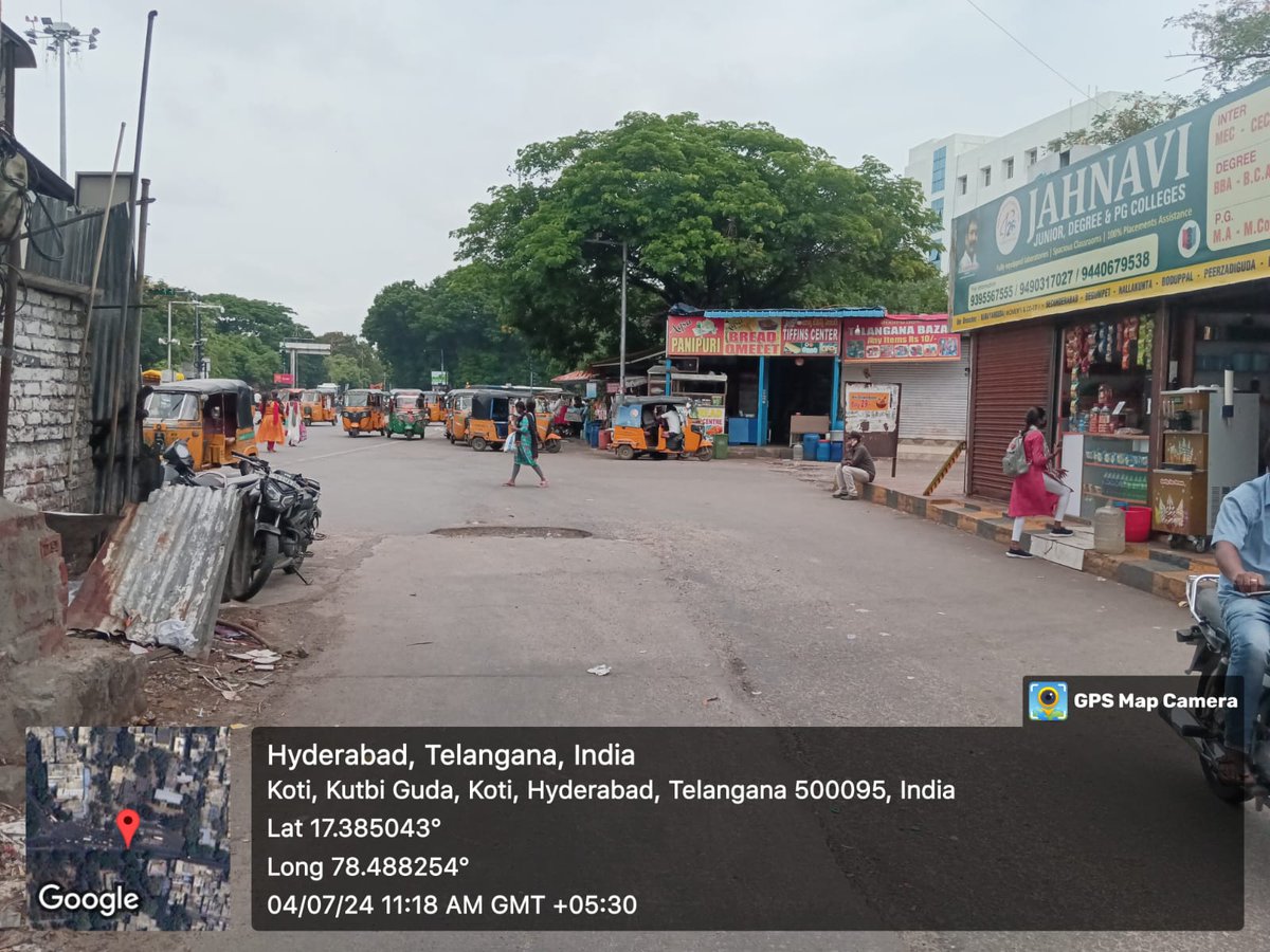 EJambagh's tweet photo. Sir article published in @Eenadu_Newspapr  telugu daily newspaper regarding potholes in koti bustop has been informed and requested to the concern @tgsrtc  at RTC bustand to rectify soon as it causing inconvenience to the buses and passengers.@CommissionrGHMC @GHMCOnline https://t.co/8rhQiPThRY
