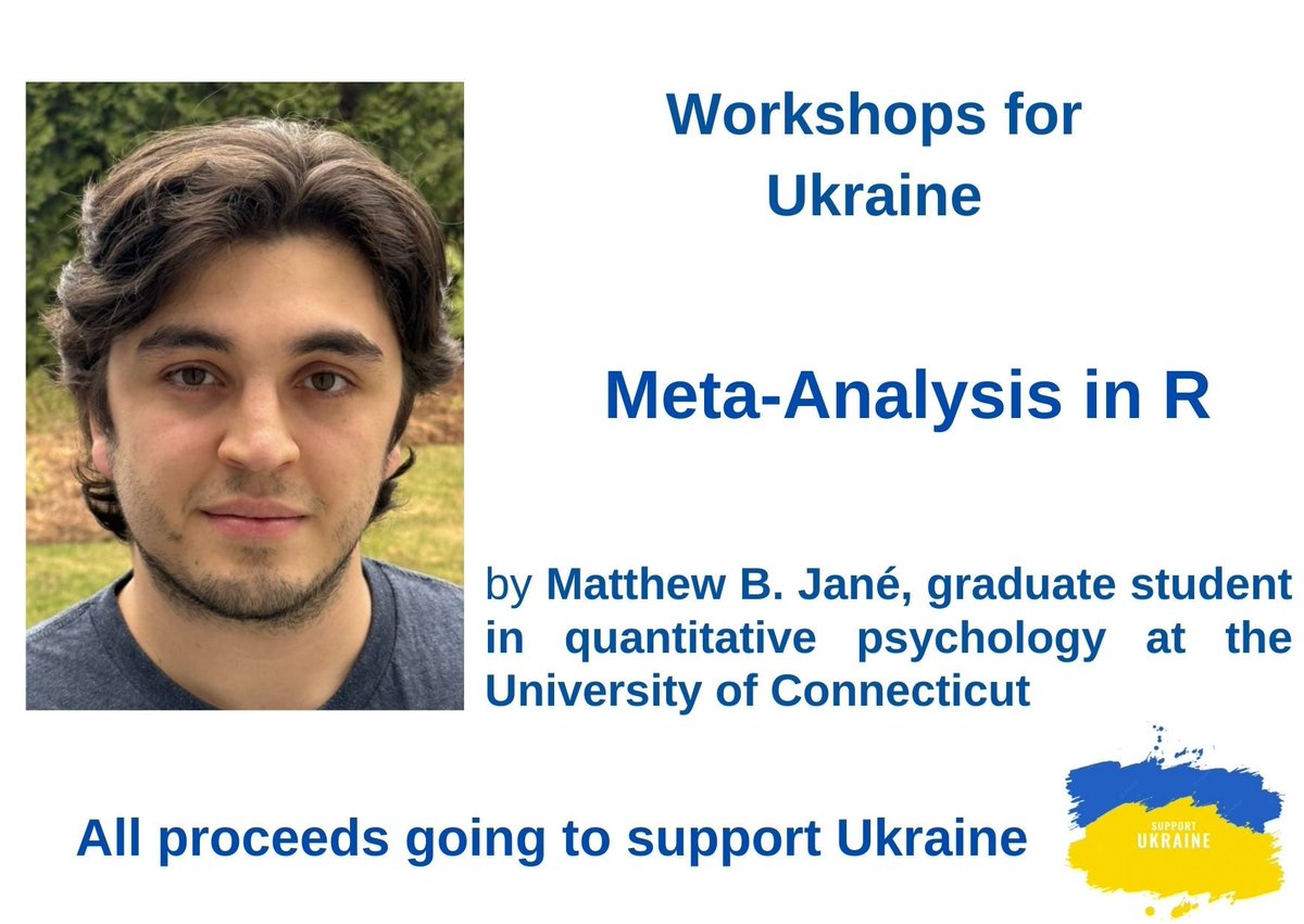 Dariia Mykhailyshyna (@d_mykhailyshyna) on Twitter photo โ๏ธOur next workshop will be on July 11th, 6 pm CEST on Meta-Analysis in R by <a href="/MatthewBJane/">Matthew B. Janรฉ</a>
Register or sponsor a student by donating to support ๐บ๐ฆ!
Details: bit.ly/3wBeY4S
Please share!
#AcademicTwitter #EconTwitter #RStats โ๏ธOur next workshop will be on July 11th, 6 pm CEST on Meta-Analysis in R by <a href="/MatthewBJane/">Matthew B. Janรฉ</a>
Register or sponsor a student by donating to support ๐บ๐ฆ!
Details: bit.ly/3wBeY4S
Please share!
#AcademicTwitter #EconTwitter #RStats