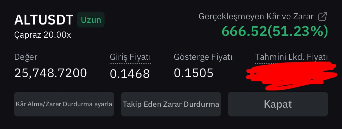 #ALT 
Piyasa berbat. Berbat olmasına rağmen iyi durdu bence. $666 dolar kar ile kapatıyorum.