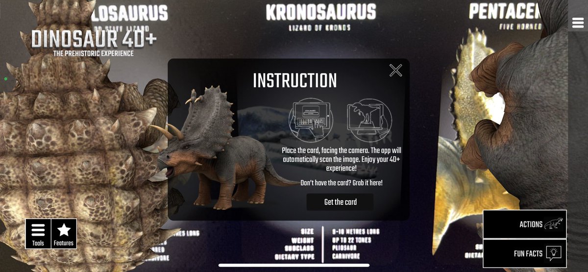 AnuphanC1574's tweet photo. Dinosaurs 4D + มอบประสบการณ์ก่อนประวัติศาสตร์ในการปลดปล่อยไดโนเสาร์ที่สูญพันธุ์ไปแล้วซึ่งอาศัยอยู่บนโลกเมื่อหลายล้านปีก่อนต่อหน้าต่อตาคุณ! จับคู่แอพกับบัตรคำศัพท์ Dinosaurs 4D + แล้วดูว่าไดโนเสาร์ 3 มิติกระโดดออกมาจากแฟลชการ์ดในความเป็นจริงยิ่ง
#exploreARVR2024 https://t.co/pXNqBvw8KT