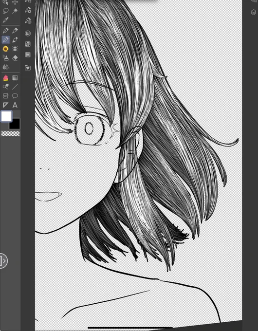 色塗ったらほとんどつぶれると思うので、先にここで自慢しとく
ひたすら髪の毛をかきこんでるのです 
