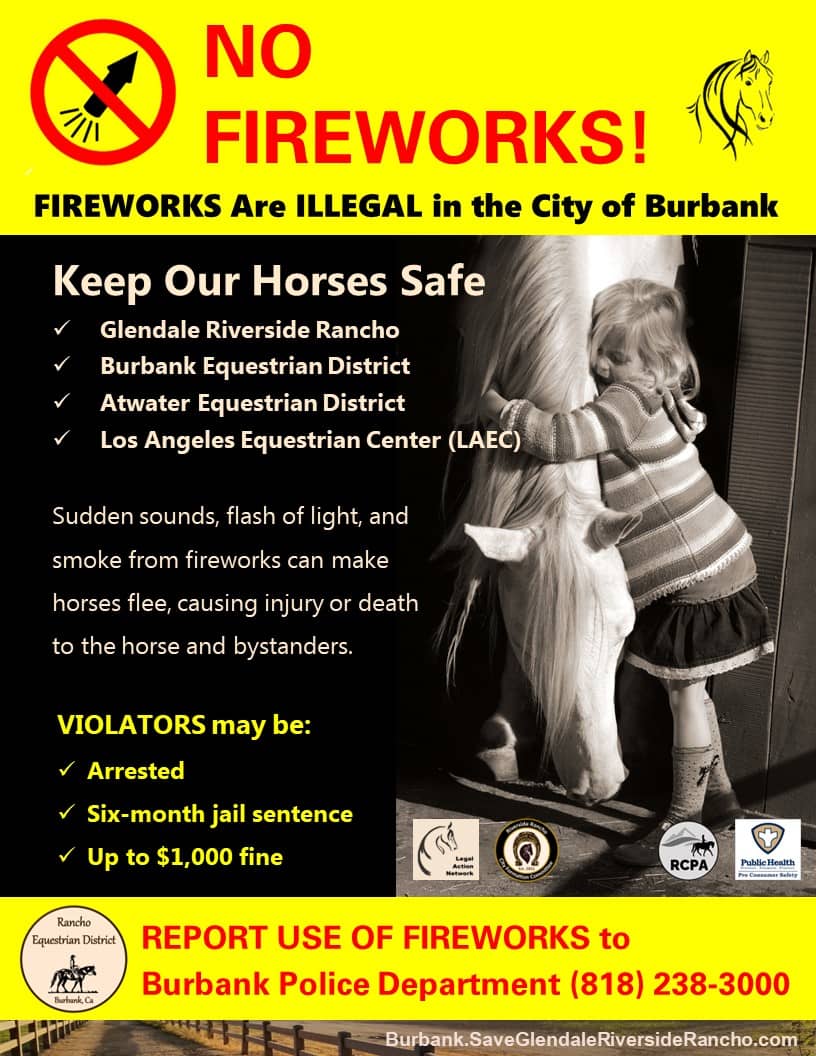 SaveOurRancho's tweet photo. #fireworks alert warning #horse communities @BurbankCA @MyGlendale @BurbankLeader @nbcnewsdesk https://t.co/WSmtHn3GTP