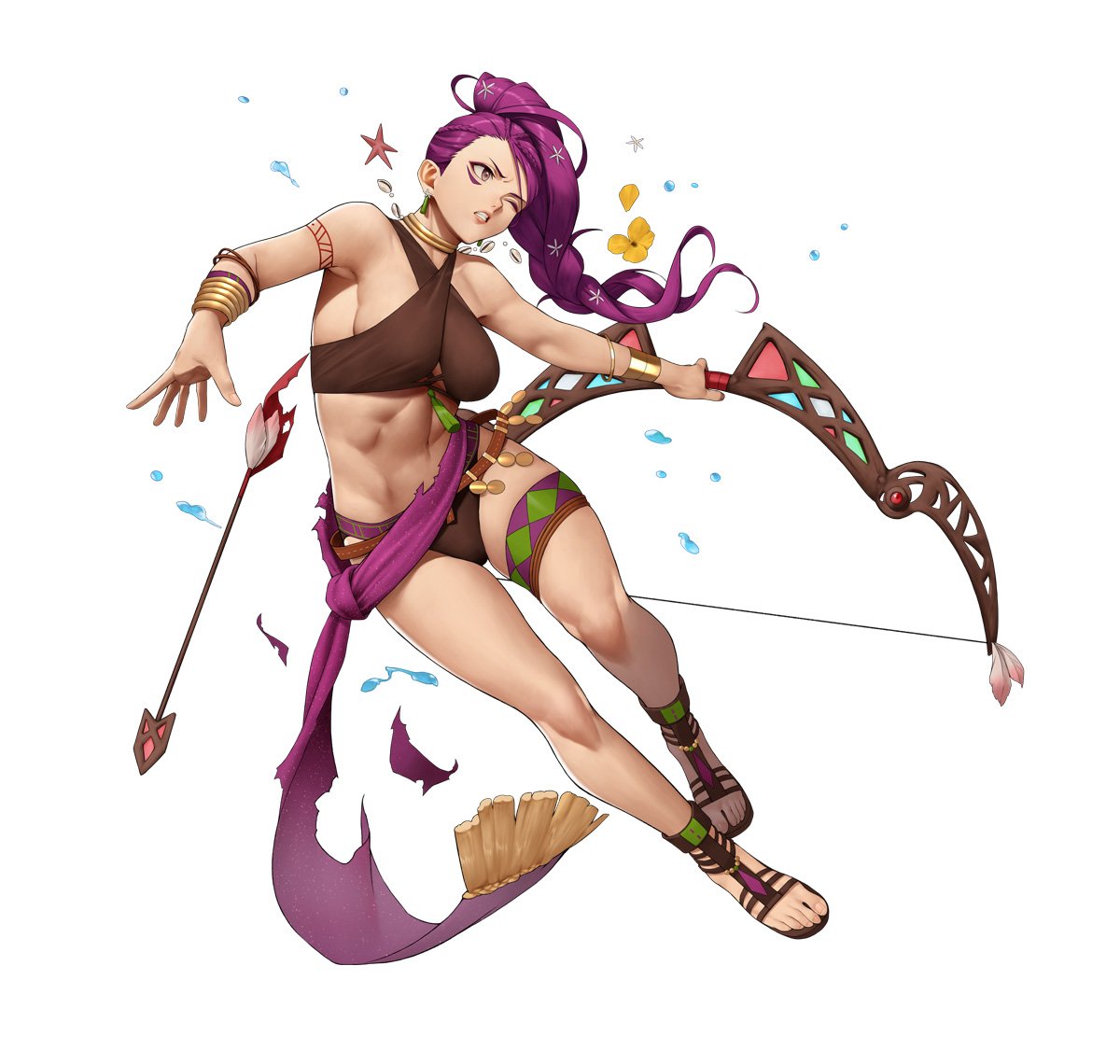 Pheonixmaster1's tweet image. Full Artwork of Summer Petra!
The Artist is YOSHIO (@ unknown?)

She is a red bow flier this time and still has effective damage against beast foes! She also gets Special CD jumping to trigger Deadeyes easily!