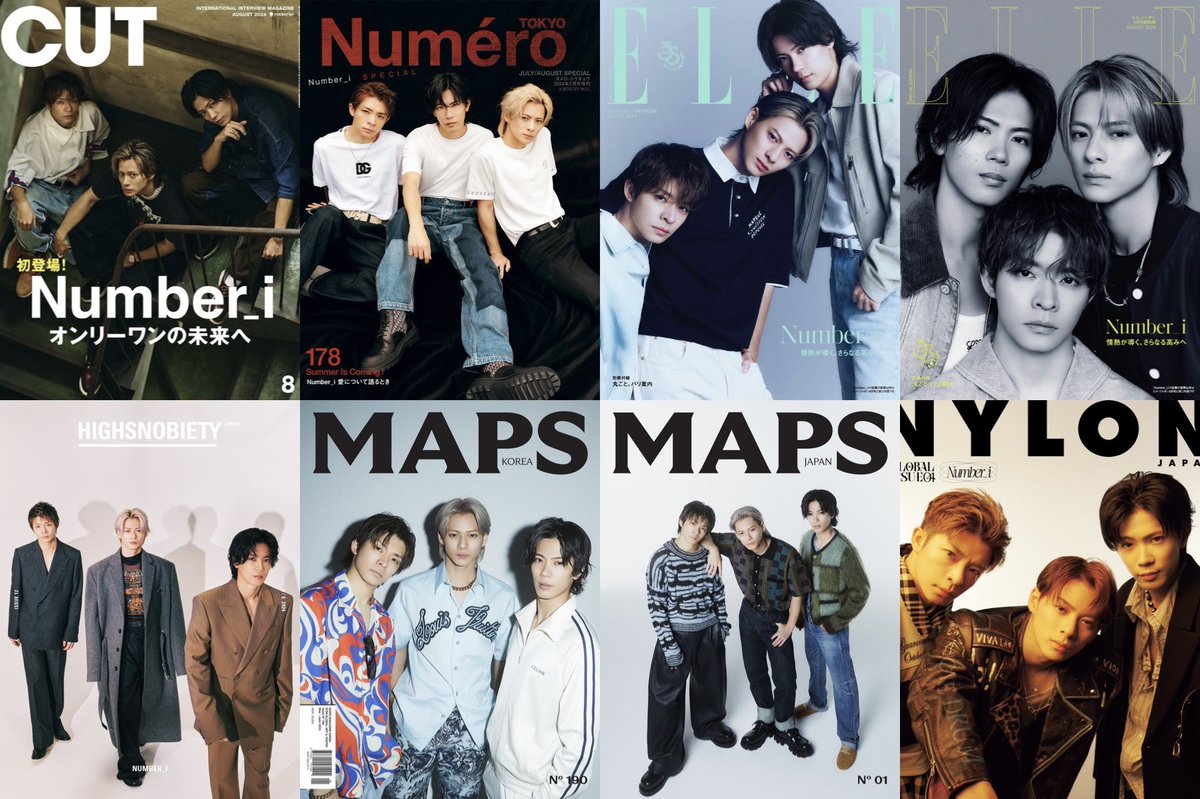 Number_iの3人 表紙解禁❤️💜🩵
◾️NumeroTOKYO
◾️NYLON JAPAN (W表紙)
◾️HIGHSNOBIETYJAPAN
◾️MAPS (日韓) 
◾️ELLEJapan
◾️CUT
紫耀くん岸くん神宮寺くん
Number_iの表紙好きが更新される！！！
#Number_i_CUT #CUT
#平野紫耀 #神宮寺勇太 #岸優太