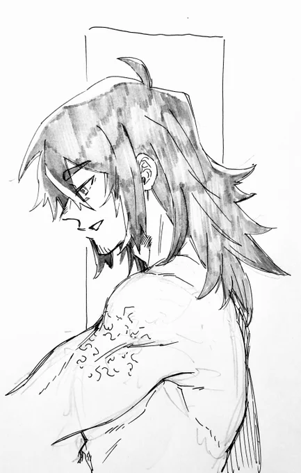 髪下ろしたズーハオさんも描きたかったんだよな…当たり前のように上裸なのは趣味です 