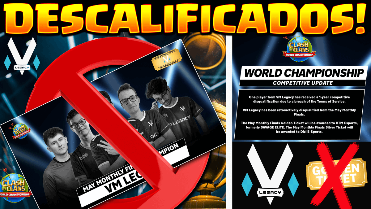 Sockers_'s tweet photo. Noticia BOMBAโผ๏ธnuevo Video
#VMLEGACY DESCALIFICADO del MUNDIAL DE #CLASHOFCLANS
๐ฌ https://t.co/LcYZqiEgfJ
Pierden el GOLDEN TICKET ๐ต https://t.co/te5xgE7QIf