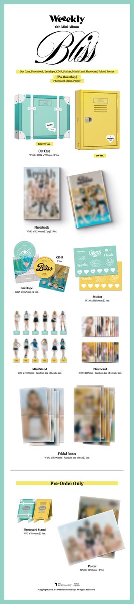 Weeekly 
6th Mini Album [Bliss] 
Detail Preview (LIGHTS Ver. / ON Ver.)

2024.07.09 18:00 (KST)

#위클리 #Weeekly
#Bliss #LIGHTS_ON 
#Weeekly_LIGHTS_ON