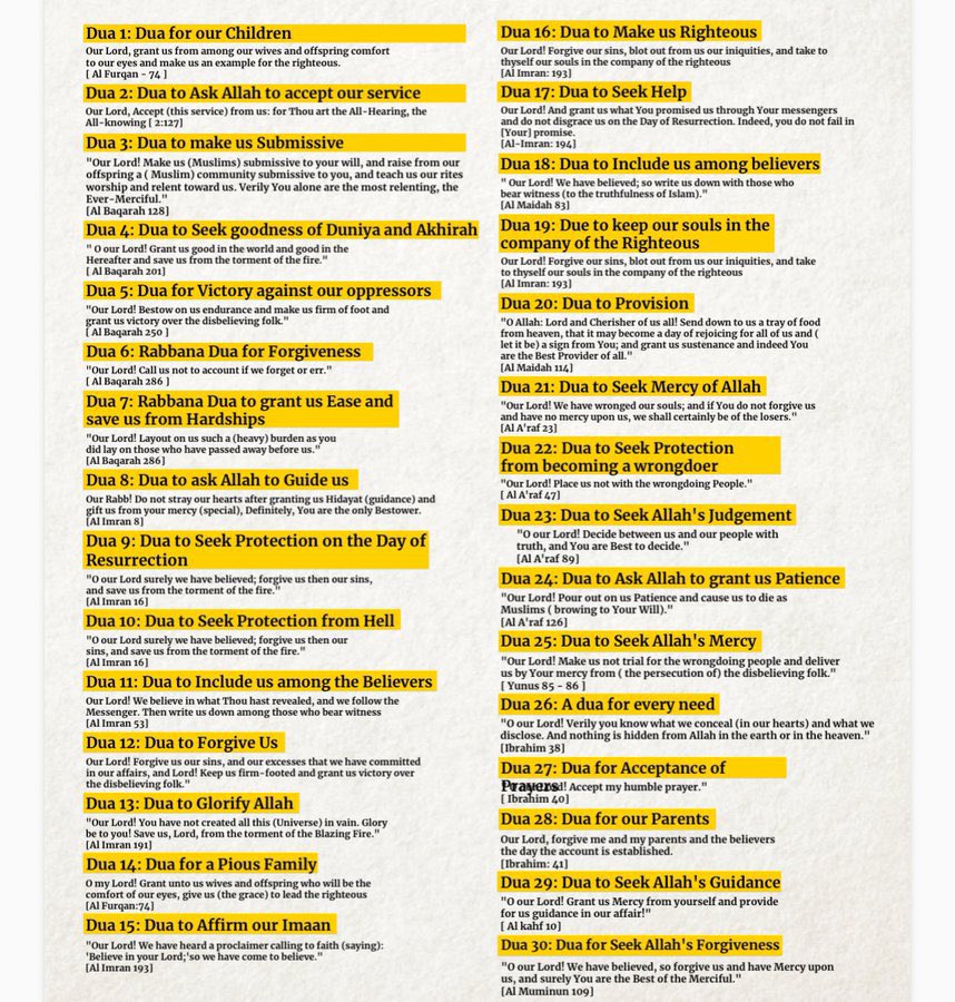 aiishadahir's tweet photo. List of Du’a from the Quran https://t.co/fjivOnjEPK