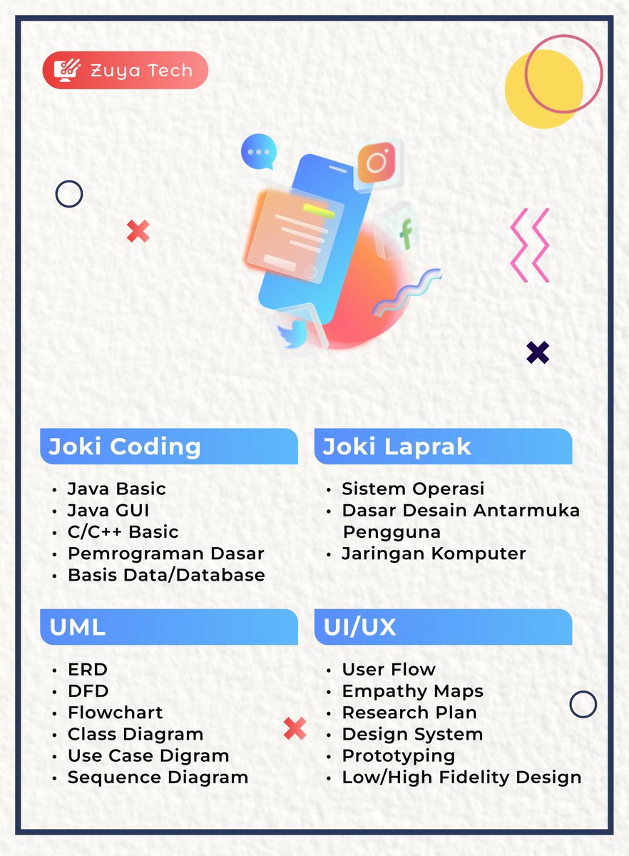 chiaveteee's tweet image. Hai aku open yaa :
- joki coding basic yaa (java, java GUI,C, C++)  
- joki database (mysql, postgresql)
- joki Design UI/UX 
- pembuatan diagram (flowchart, ERD, sequence dsb)
boleh tanya" dulu : 
wa.me/6285649705307
#jokitugas #zonauang #jokicoding