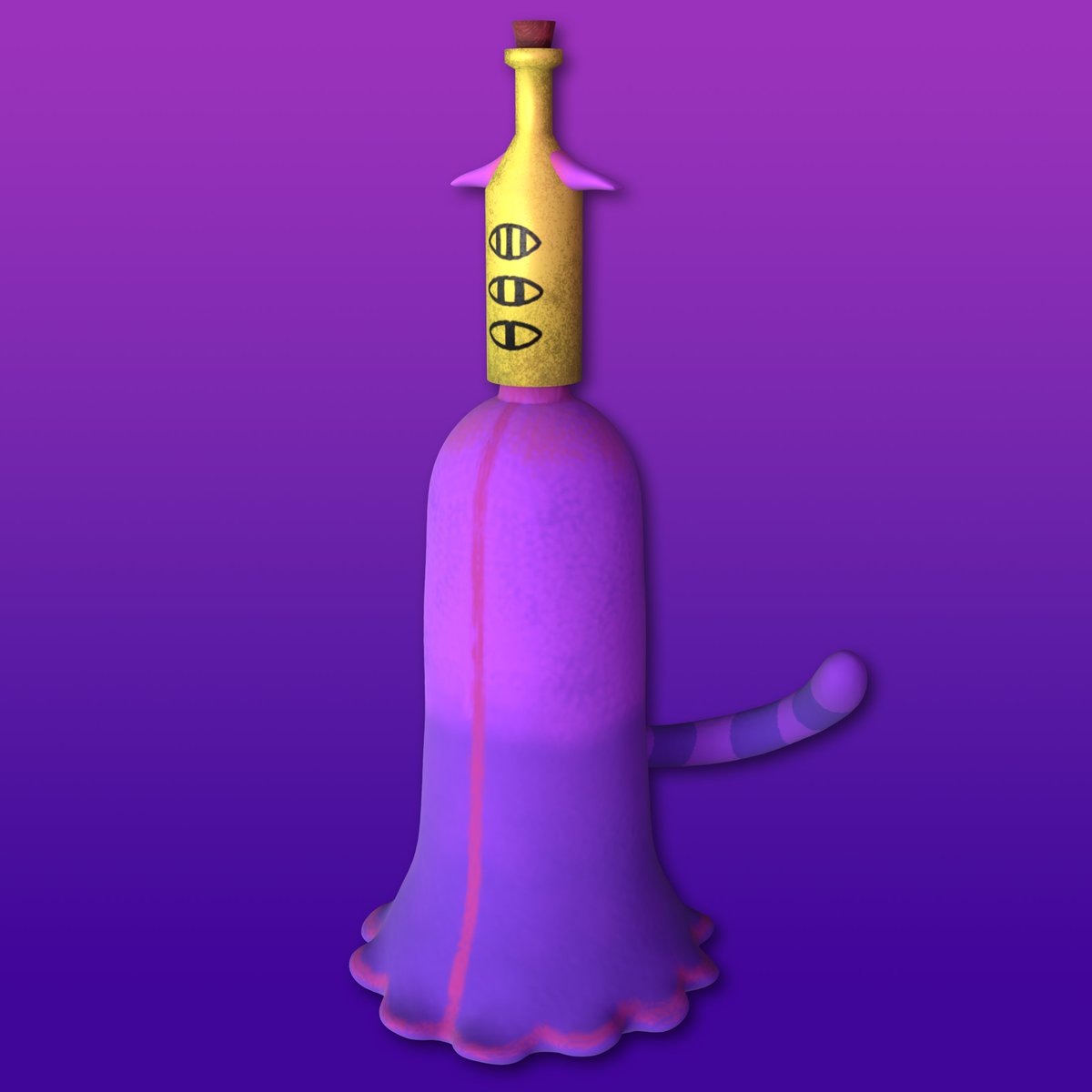 Made this like a day or two ago but it was a snap doing this 3D #artfight attack!
(character by <a href="/PetarusArt/">Petarus Art</a>)

#blender3d #b3d #zbrush #teamstardust