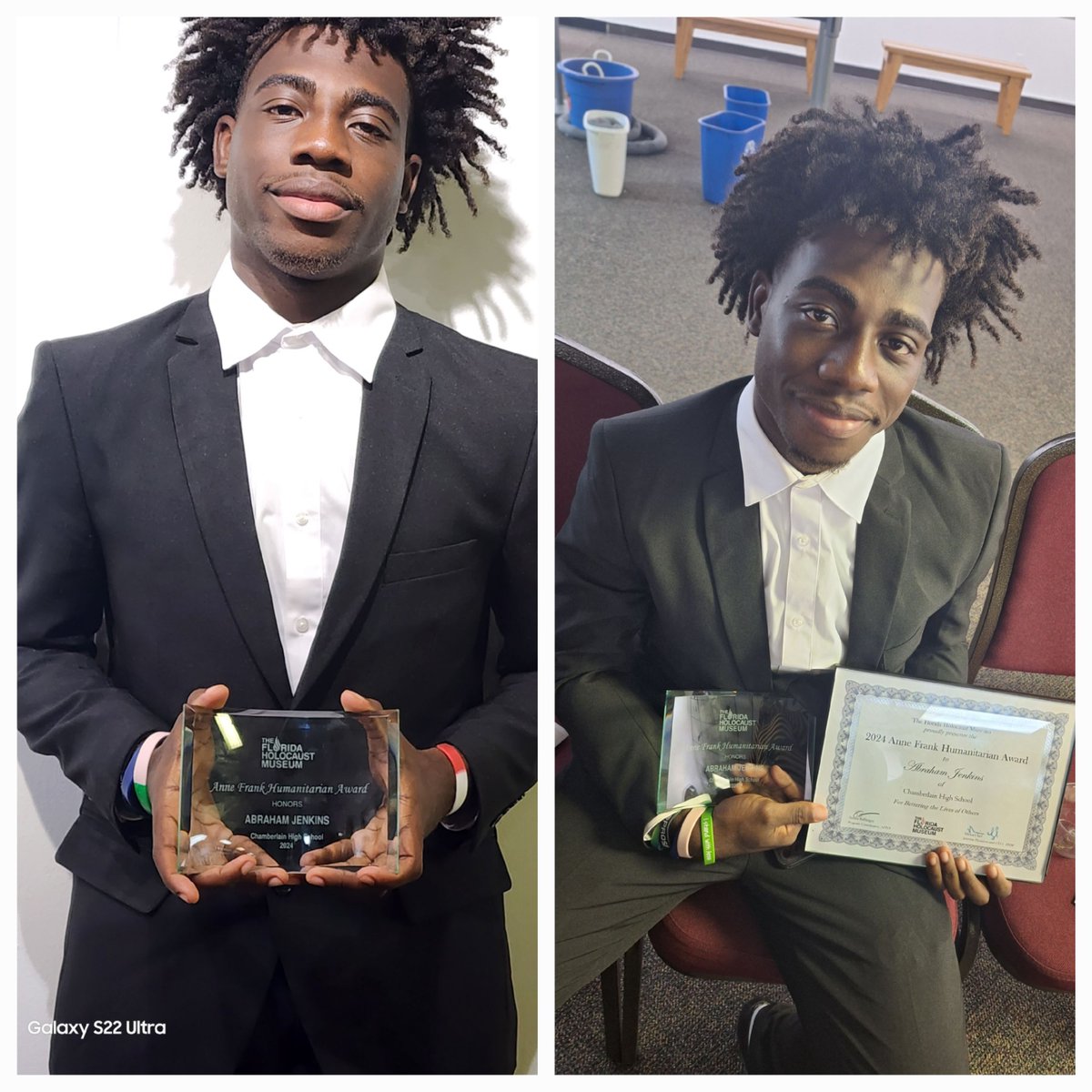 glorybible's tweet photo. Humanitarian Award to my Chamberlain High 11th grader AJ selected to receive this great honor out of all of the 11th graders in his school.along with 1 11th grader from every school in hills county.Students making a difference to the Human Race.Anne Frank award recepients https://t.co/NoJ4bxfma3