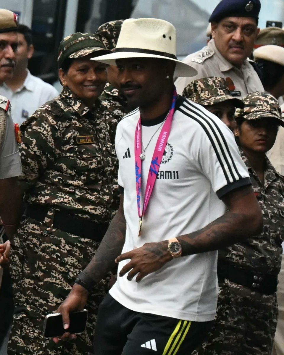 ICC's tweet image. Back on home soil with the #T20WorldCup trophy 🏆