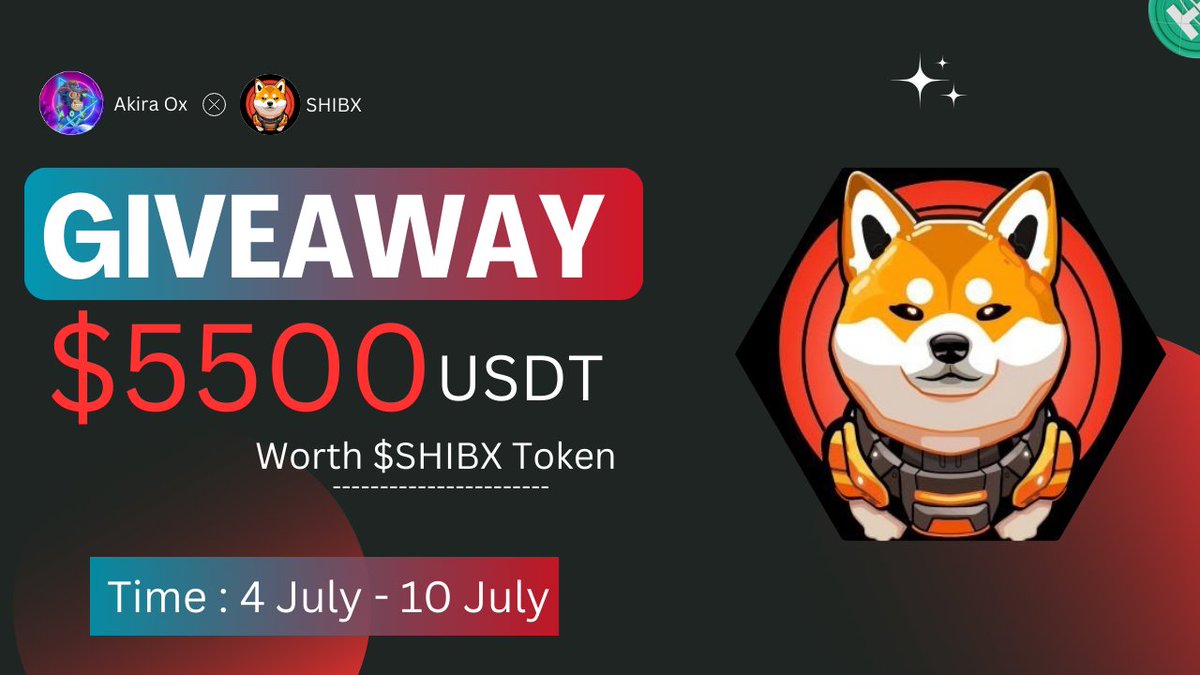 😍SHIBX  x Akira Ox#Giveaway🥳

🏆Prize Pool ---- 5500$ Worth of $SHIBX  For 500 Winners🥳

To Enter👇
✅Follow <a href="/SHIBX_Brown/">SHIBX</a> &amp; <a href="/Akira_OX004/">Akira OX 🟡</a>
✅Like❤️,RT &amp; Tag 3 Friend
✅Join t.me/shibx_1
✅Comment Your Metamask Address

⏳6 Day 

#Airdrops #Giveaway #BSC #Crypto #Token