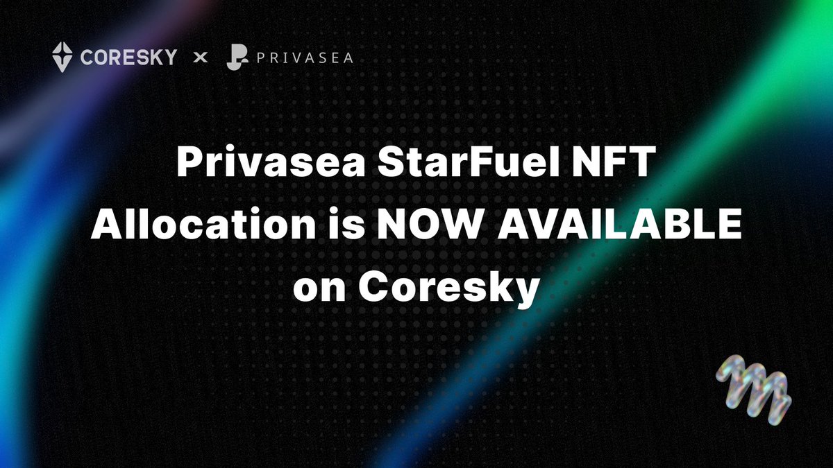 Coreskyofficial's tweet image. Privasea&apos;s Allocation is now live on Coresky! 🚀

@Privasea_ai, invested by Binance Labs, is an innovative startup dedicated to constructing a decentralized privacy computing infrastructure.

🔹 Exclusive Pre-authorization by Privasea: Limited to only 500 units! 

Subscribe Now⬇️…