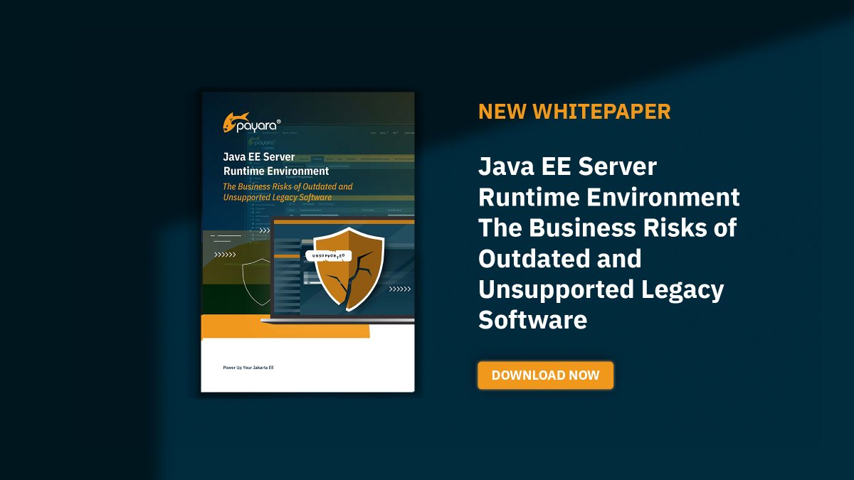Payara_Fish's tweet photo. Are you aware of the #CyberSecurity risks associated with outdated and unsupported #JavaEE #ServerRuntime environments? Our #FreeWhitepaper highlights the risks that come with legacy systems and how to address them: https://t.co/YUifrKnqUm https://t.co/grOPDRsEvM