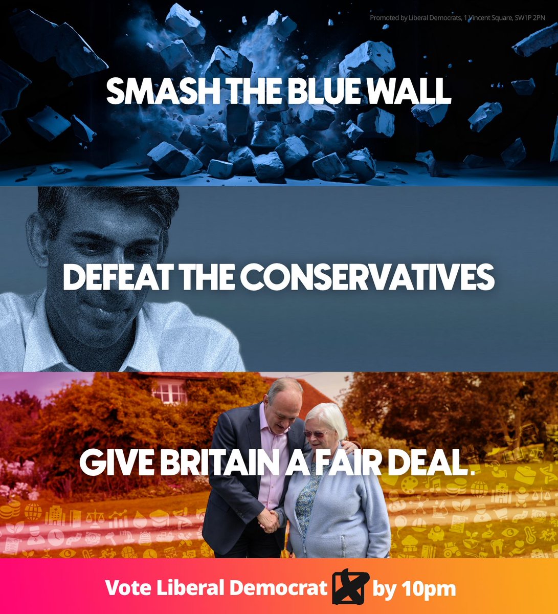 Vote Liberal Democrat by 10pm tonight for a Fair Deal for you, your family and your community.