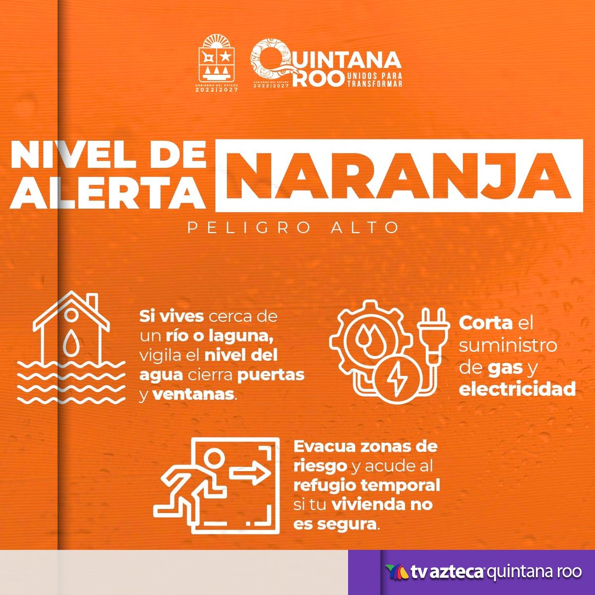 AztecaQRoo's tweet photo. 🟠🌀 ¡Actualización! ! Todos los municipios de #QuintanaRoo entran en alerta naranja por el acercamiento del huracán Beryl. ⬇️

https://t.co/CjK4wShpCo https://t.co/6aP4bcn7NB