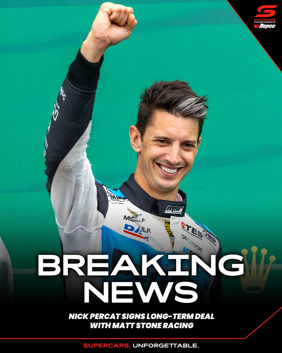 Supercars (@supercars) on Twitter photo Nick's not going anywhere 🤝
<a href="/NickPercat/">Nick Percat</a> has inked a long-term deal with <a href="/MSR_Supercars/">Matt Stone Racing</a> until the end of the 2027 season! #RepcoSC #Supercars Nick's not going anywhere 🤝
<a href="/NickPercat/">Nick Percat</a> has inked a long-term deal with <a href="/MSR_Supercars/">Matt Stone Racing</a> until the end of the 2027 season! #RepcoSC #Supercars
