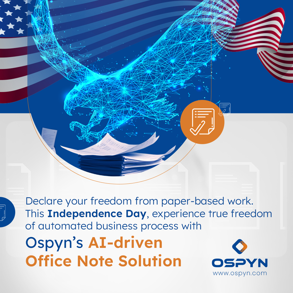 OspynIndia's tweet image. Celebrate this Independence Day by embracing Ospyn's AI solutions and gaining freedom from paperwork. Transform your business and enjoy the liberty of efficiency with Ospyn.
#independence #paperprocess #processautomation #aisolutions #digitalexcellence #IndependenceDay2024