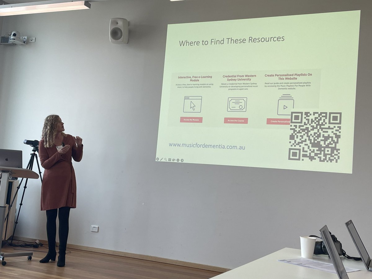 Sandra Garrido offering some resources for practical applications of music listening programs in dementia care 
<a href="/AusMusPsySoc/">AMPS</a> #AMPS2024 <a href="/escom_12/">ESCOM12</a>