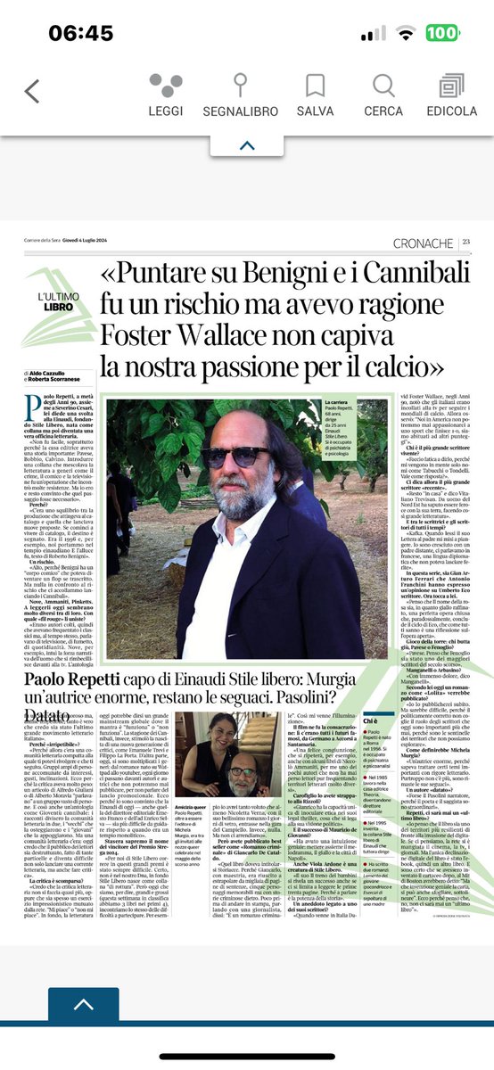 repetti stile libero (@reppomanuno) on Twitter photo Grazie a <a href="/a_cazzullo/">Aldo Cazzullo</a> e <a href="/MadameSwann/">Roberta Scorranese</a> per questa bella chiacchierata oggi sul <a href="/Corriere/">Corriere della Sera</a>
<a href="/Einaudieditore/">Einaudi editore</a> Grazie a <a href="/a_cazzullo/">Aldo Cazzullo</a> e <a href="/MadameSwann/">Roberta Scorranese</a> per questa bella chiacchierata oggi sul <a href="/Corriere/">Corriere della Sera</a>
<a href="/Einaudieditore/">Einaudi editore</a>