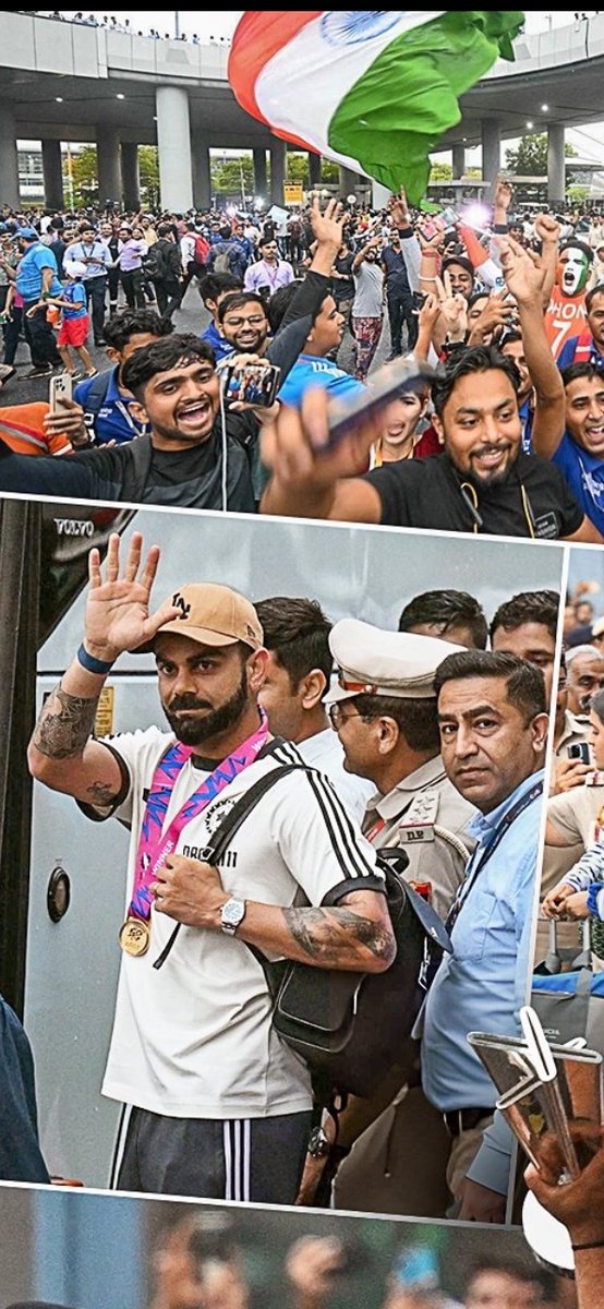 jyotsnassingh's tweet photo. @BCCI @ImRo45 स्वागत है भाई स्वागत है,
विश्व विजेताओं का स्वागत है।🥳 https://t.co/y46Wi6xbb4