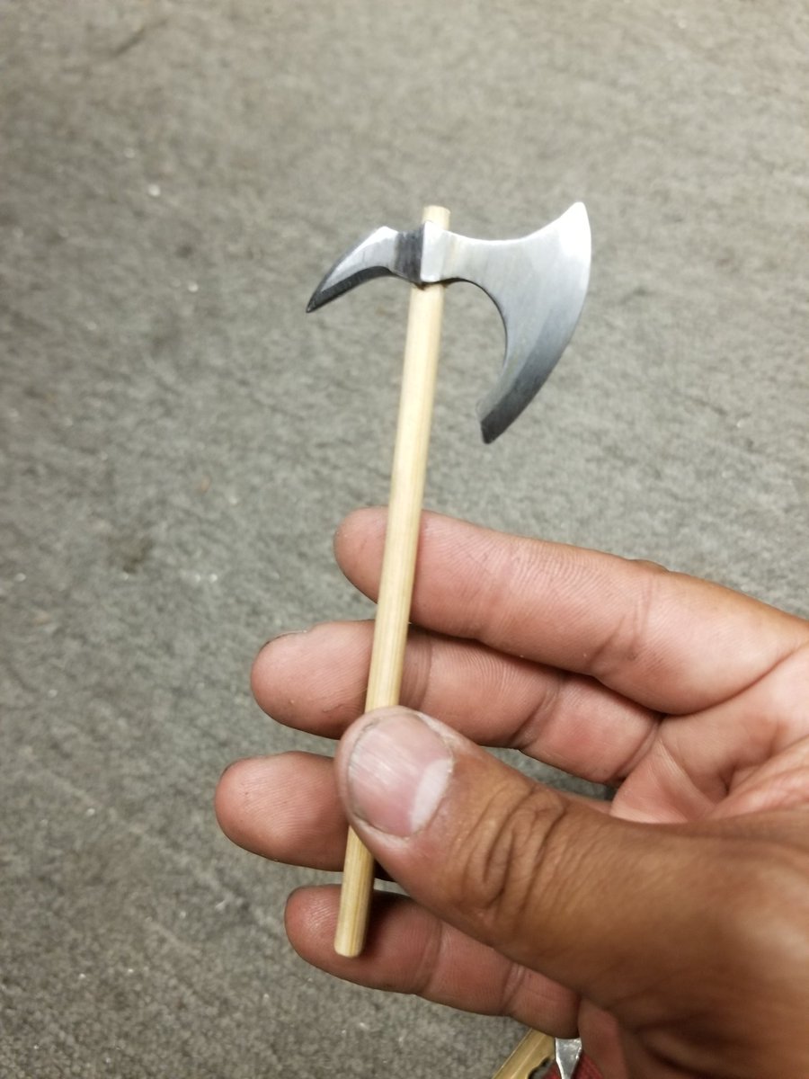 LostInHash's tweet photo. Had a lot of fun making this @thepocketforge inspired battle axe. If you don't follow him already on IG, you should.
Lots of talent there.
.
Still going to darken the wood color.
Going to make a tiny wedge for the top too.
.
#Blacksmith #Vlogsmith https://t.co/hXmhkcN5YV
