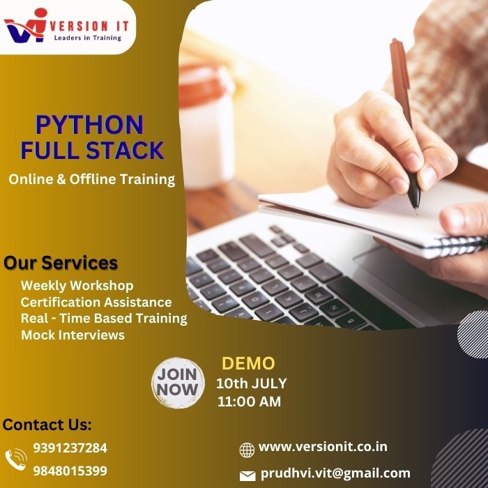 VersionitCloud's tweet image. Python Full Stack Training with Placement Assistants
✅New Batch Online Demo
🗒Date: 10th JULY 2024
⏰Timing: 11:00 AM
⌛️Duration: 5 MONTHS
Visit Our Website: versionit.co.in/python-full-st…

#pythonfullstacktraininginhyderabad  #versionit 
#pythonfullstackcourse 
@9391237284/9848015399