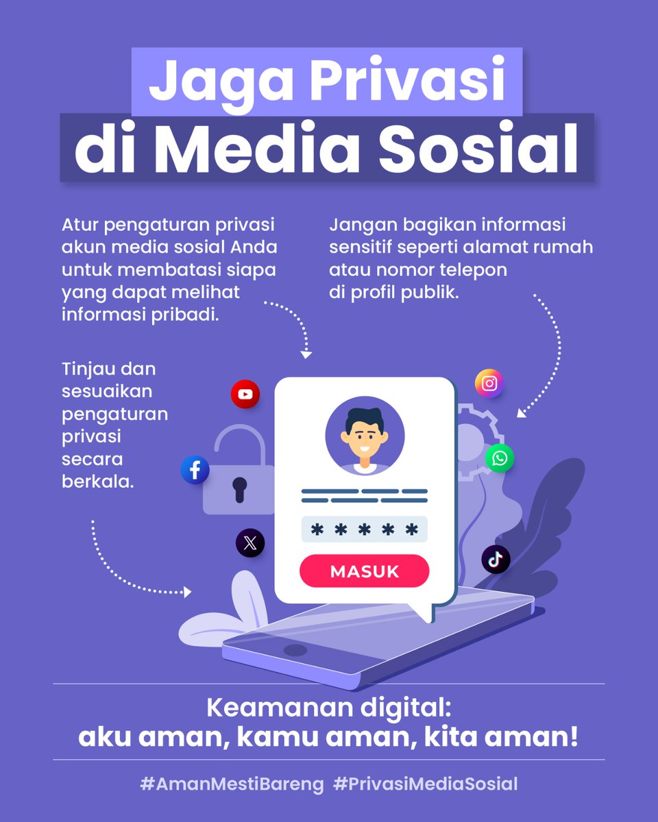 Inzhagi_meong's tweet photo. penting banget sih emamg buat lebih aware dalam menjaga privasi di medsos. #AmanMestiBareng jangan lupa ya! https://t.co/ReFta6ZReS